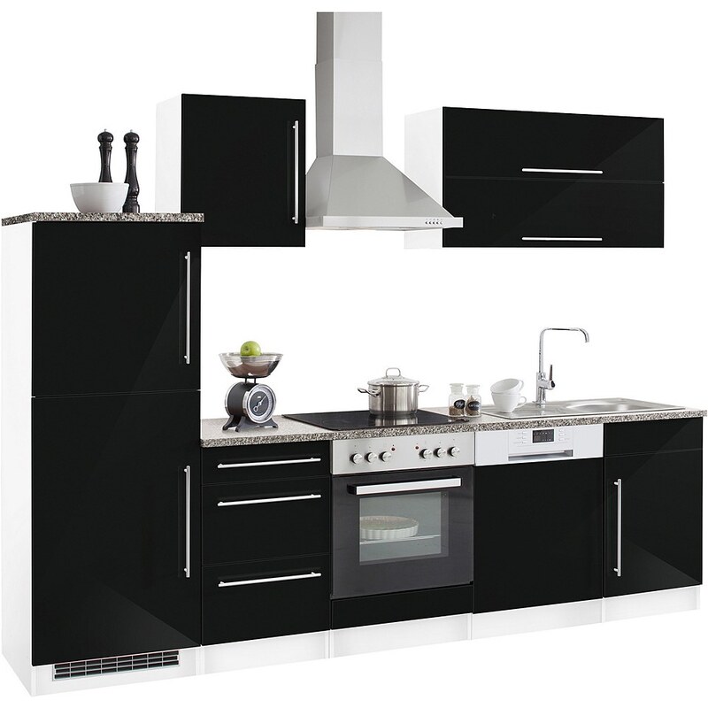 Held Möbel Küchenzeile mit E-Geräten »Samos«, Breite 280 cm
