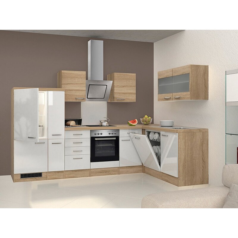 Winkel-Küchenzeile mit E-Geräten »Florenz«, Breite 310 x 160 cm