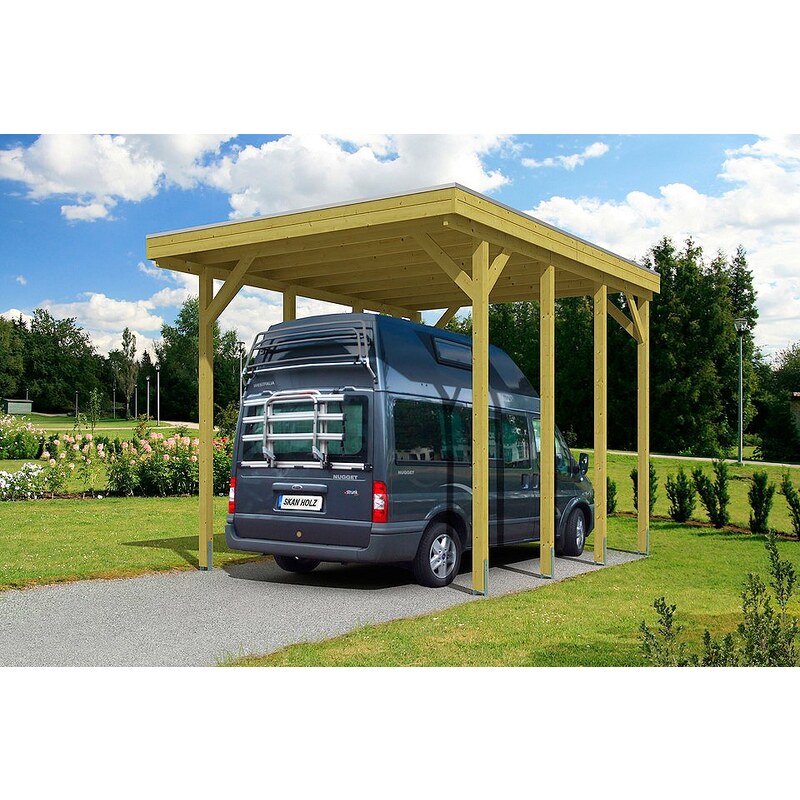 SKANHOLZ Einzelcarport »Caravan Friesland«, BxT: 397x555 cm, grün