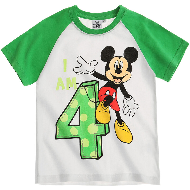 Disney Mickey T-Shirt weiß in Größe 104 für Jungen aus 100% Baumwolle