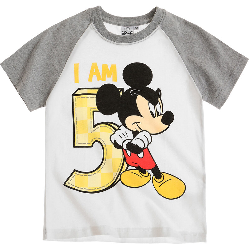 Disney Mickey T-Shirt grau in Größe 110 für Jungen aus 100% Baumwolle Graumelange: 90% Baumwolle 10% Viskose