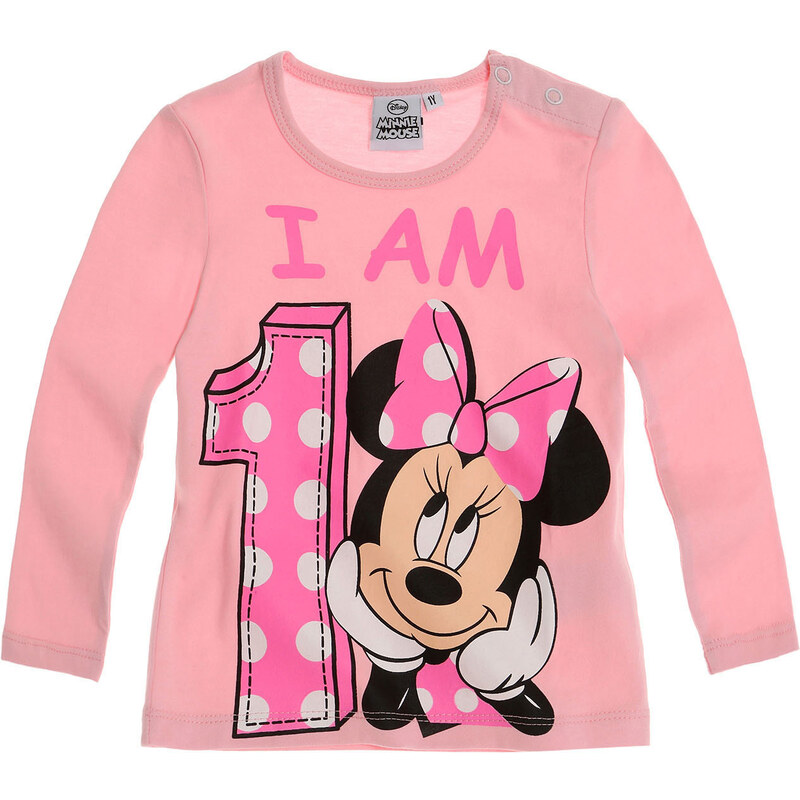 Disney Minnie Langarmshirt rosa in Größe 80 für Mädchen aus 100% Baumwolle
