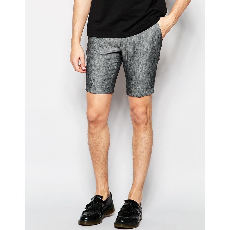 Vito - Elegante Shorts aus 100% Leinen - Grau