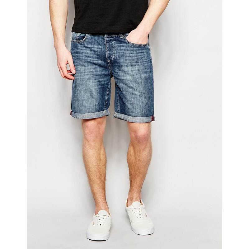 United Colors of Benetton - Jeansshorts in mittlerer Waschung - Blau