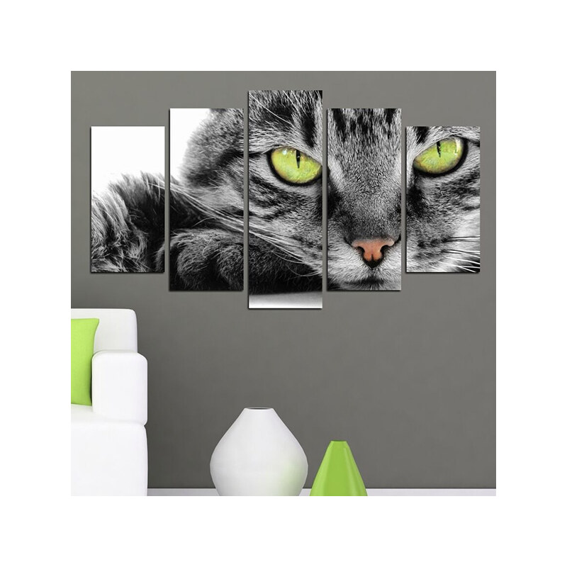 Lesara 5-teiliges Wandbild Katzen - Katze