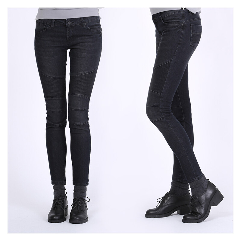 Lesara Slim Fit-Jeans mit Cord-Patches - 38
