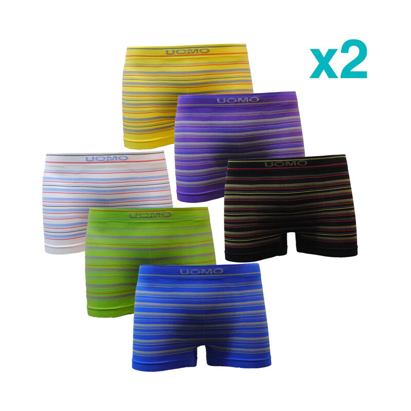 Lesara 12er-Set Boxershorts gestreift - XL-XXL
