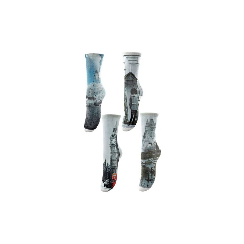 Städte-Socken (4 Paar) mit digitalem Fotodruck Arizona grau 35-38,39-42