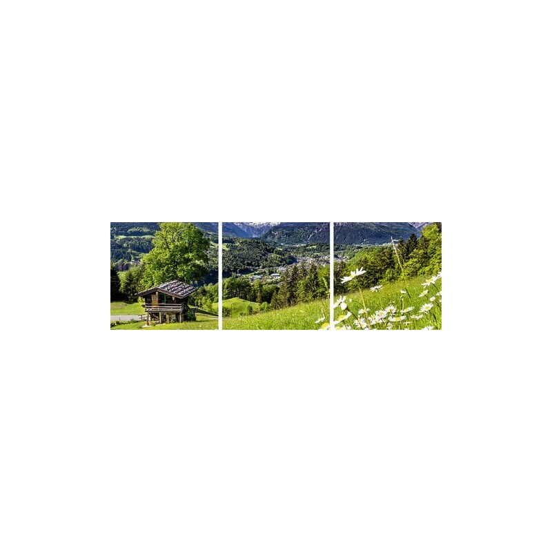 Glasbilder JFL Photography: Landschaft in den Bayerischen Alpen 3x 30/30 cm HOME AFFAIRE grün