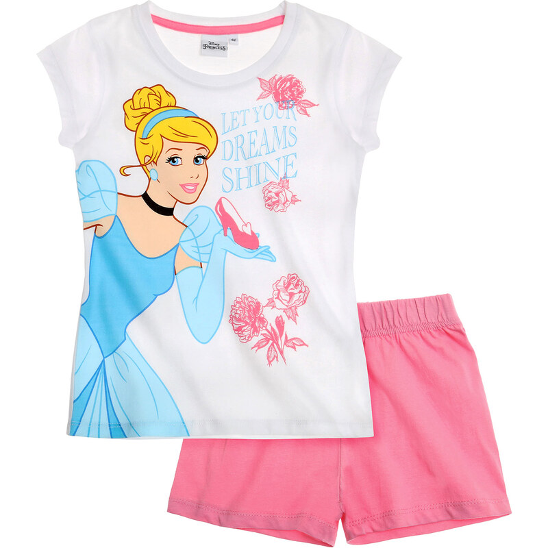 Disney Princess Shorty-Pyjama weiß in Größe 92 für Mädchen aus 100% Baumwolle