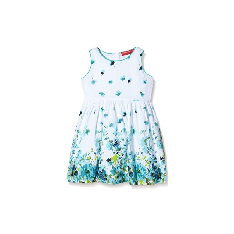 SALT AND PEPPER Mädchen Kleid Dress Weiß Blumen Blau-grün