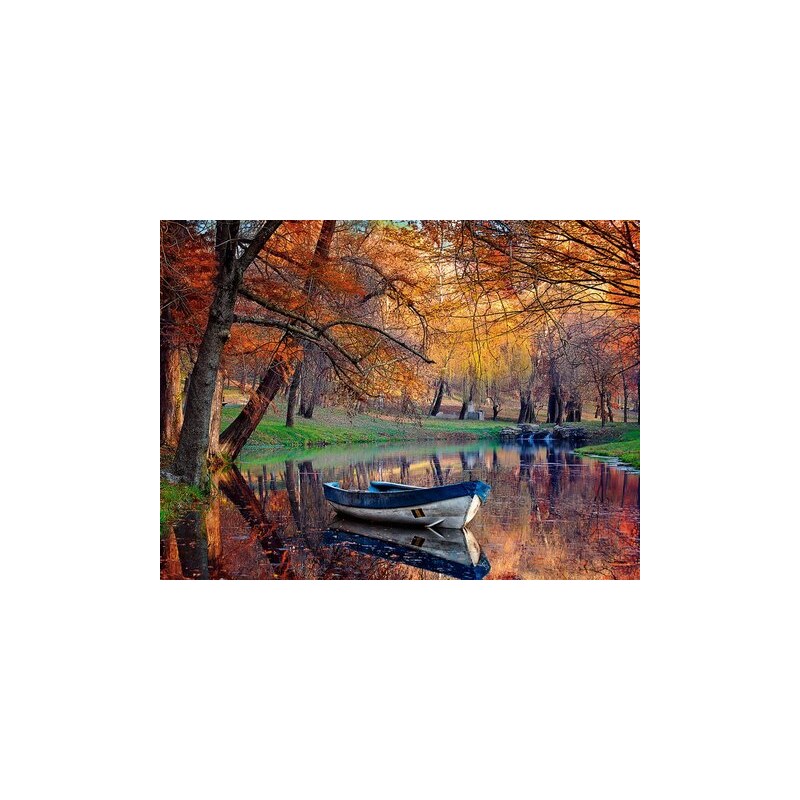 HOME AFFAIRE Glasbild C. Lancu: Bunte Herbstlandschaft 80/60 cm orange