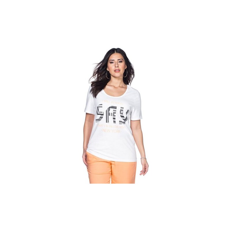 SHEEGO TREND Damen Trend T-Shirt weiß 40/42,44/46,48/50,52/54,56/58