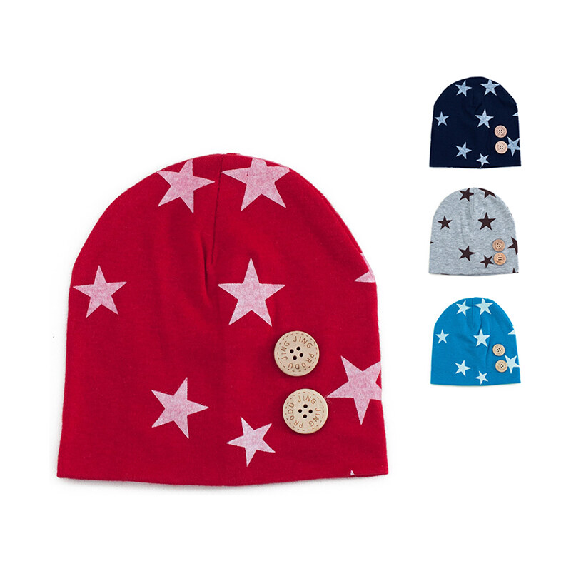 Lesara Kinder-Mütze mit Sternenmuster - Rot