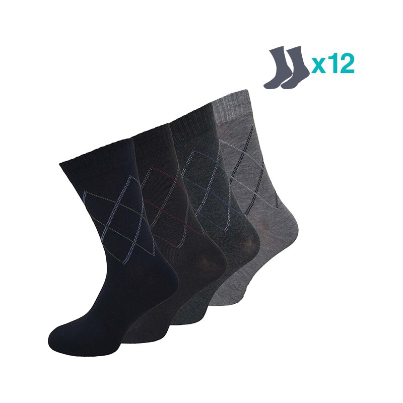 Lesara 12er-Set Business-Socken mit Rippbündchen - 39-42