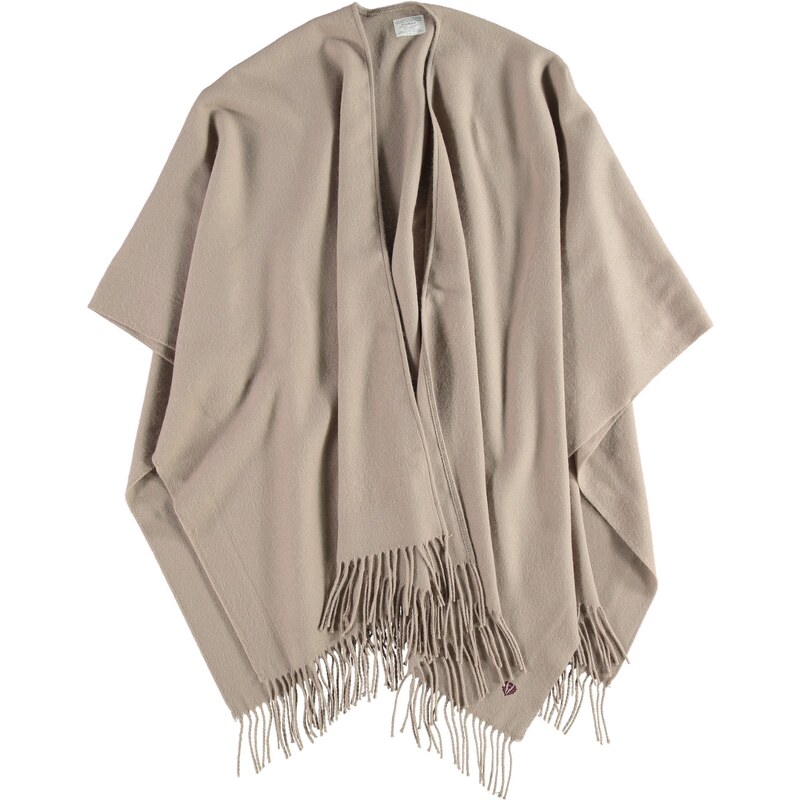 FRAAS Acryl-Poncho mit eingestickter Distel in taupe