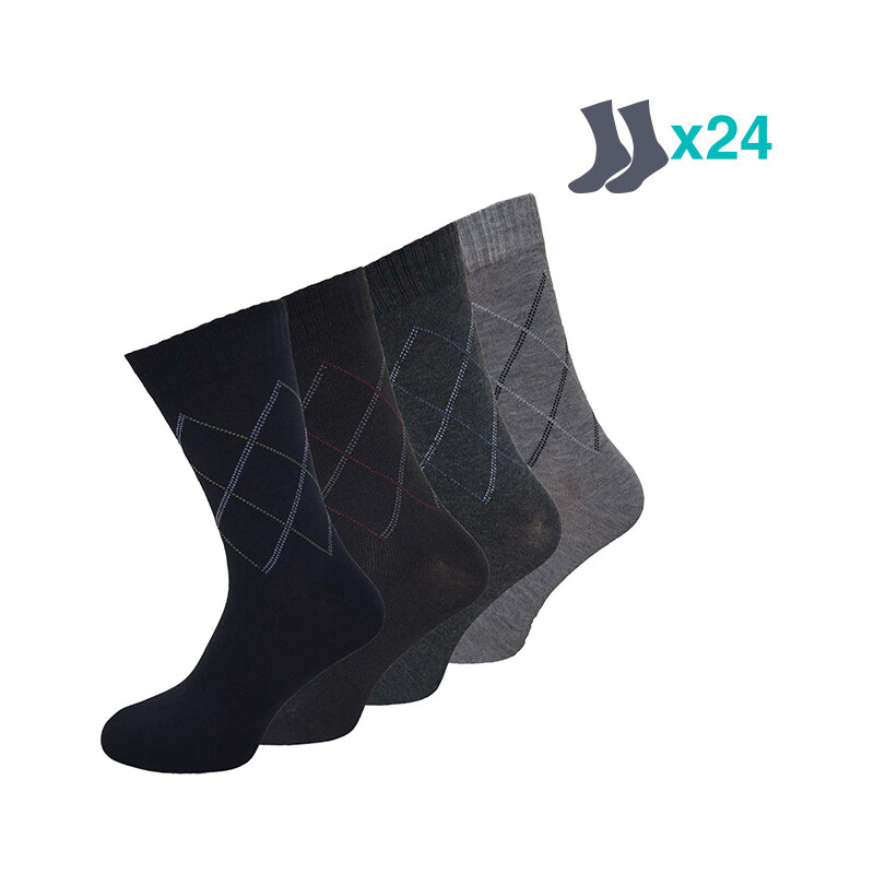 Lesara 24er-Set Business-Socken mit Rippbündchen - 39-42
