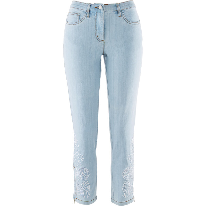 bpc selection 7/8-Stretch-Jeans mit Stickerei in blau für Damen von bonprix