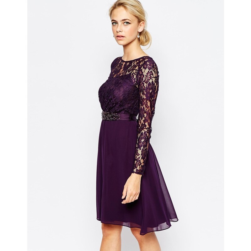 Coast - Lori Lee - Kurzärmliges Kleid aus Spitze - Violett