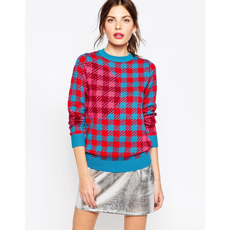 House Of Holland - Pullover mit Gingham-Muster - Blau
