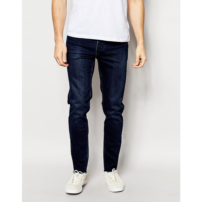 Hoxton Denim Hoxton - Grau verwaschene, knöchellange Skinny Jeans - Blau