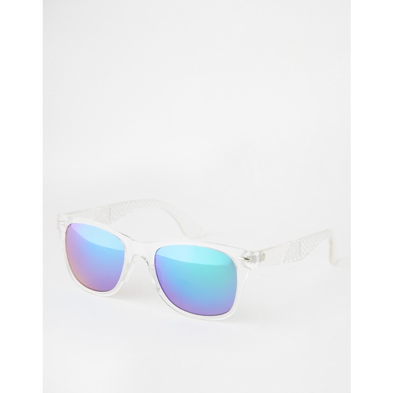 Trip - Runde Sonnenbrille mit verspiegelten Gläsern - Transparent