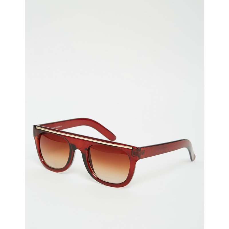 7X - Sonnenbrille aus Schilpatt mit flachem Brauensteg - Braun