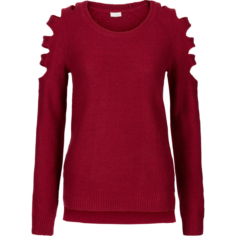 BODYFLIRT boutique Strickpullover mit Cut-Outs in rot für Damen von bonprix