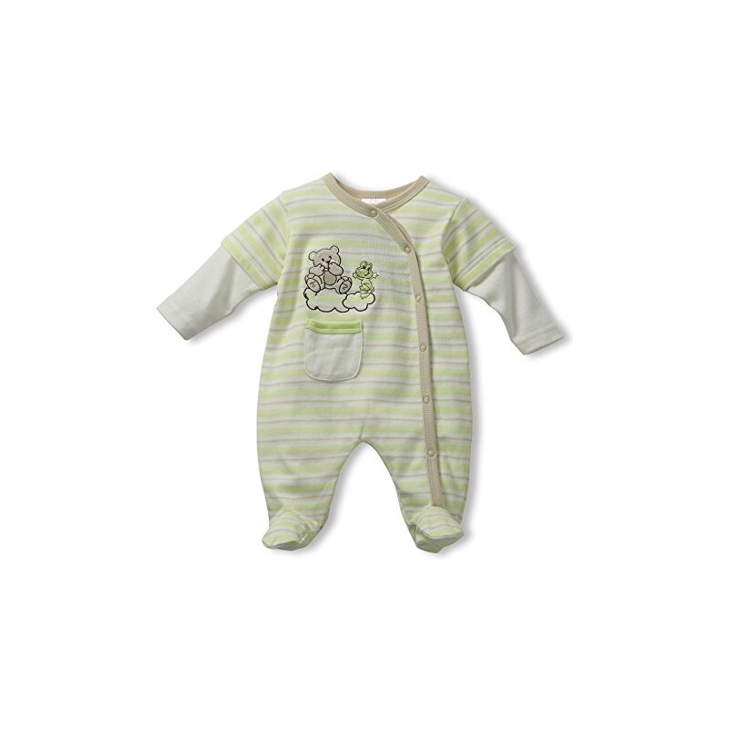 Schnizler Unisex Baby Schlafstrampler Interlock Schlafanzug Best Friends gestreift, Gr. 50, Grün (original 900)
