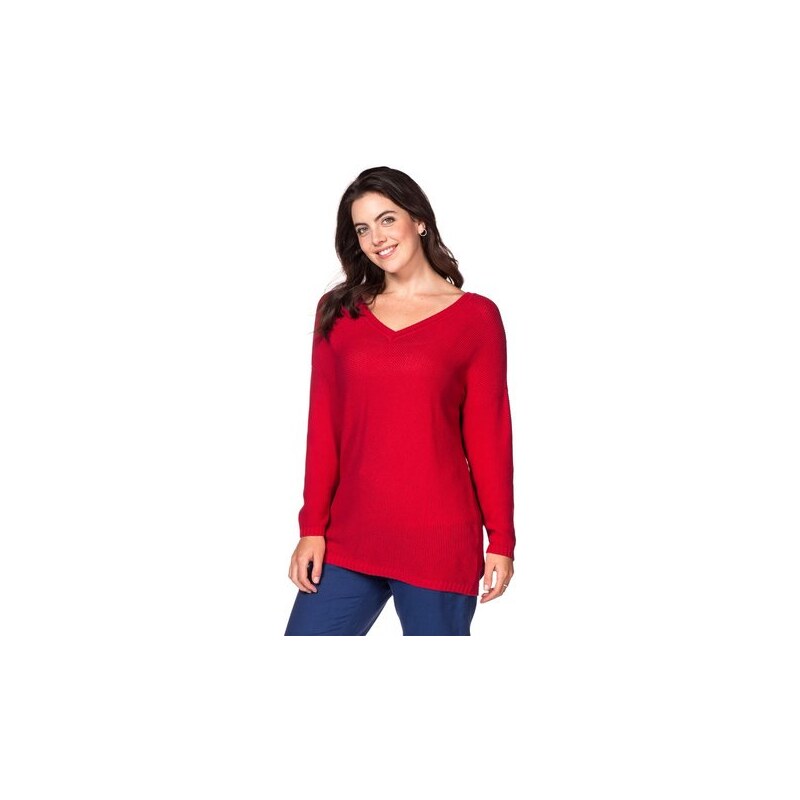 SHEEGO CASUAL Damen Casual Pullover rot 44/46,48/50,52/54,56/58