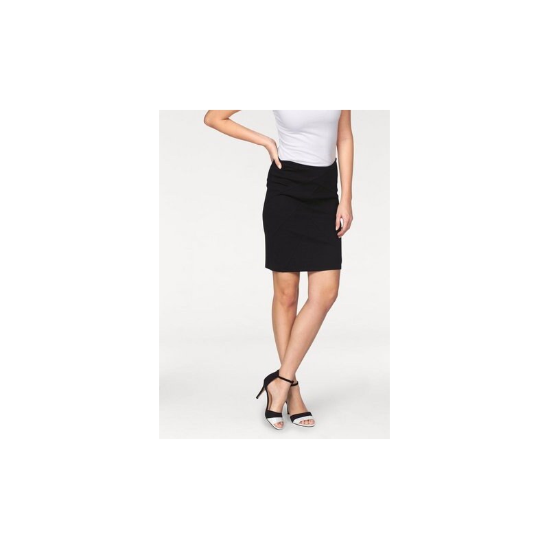 Damen Jerseyrock elastischer Bund figurbetonte Ziernähte Aniston schwarz 34,36,38,42