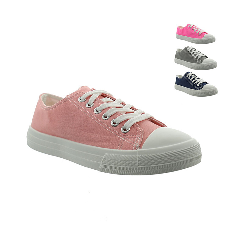 Lesara Klassischer Sneaker mit Gummikappe - Pink - 36