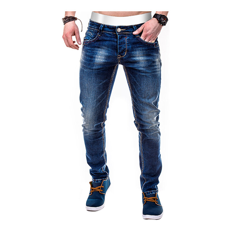 Lesara Slim Fit-Jeans im Used-Look - 38