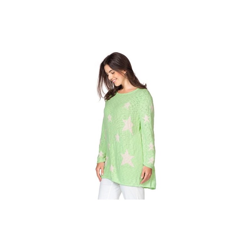 Damen Casual Pullover mit Sternenmotiv SHEEGO CASUAL grün 40/42,44/46,48/50,52/54,56/58