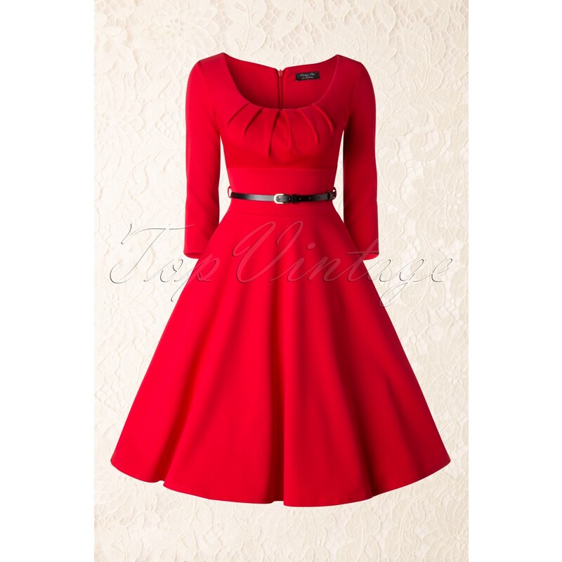 Vintage Chic 50s Marcella Swing Dress in Red
