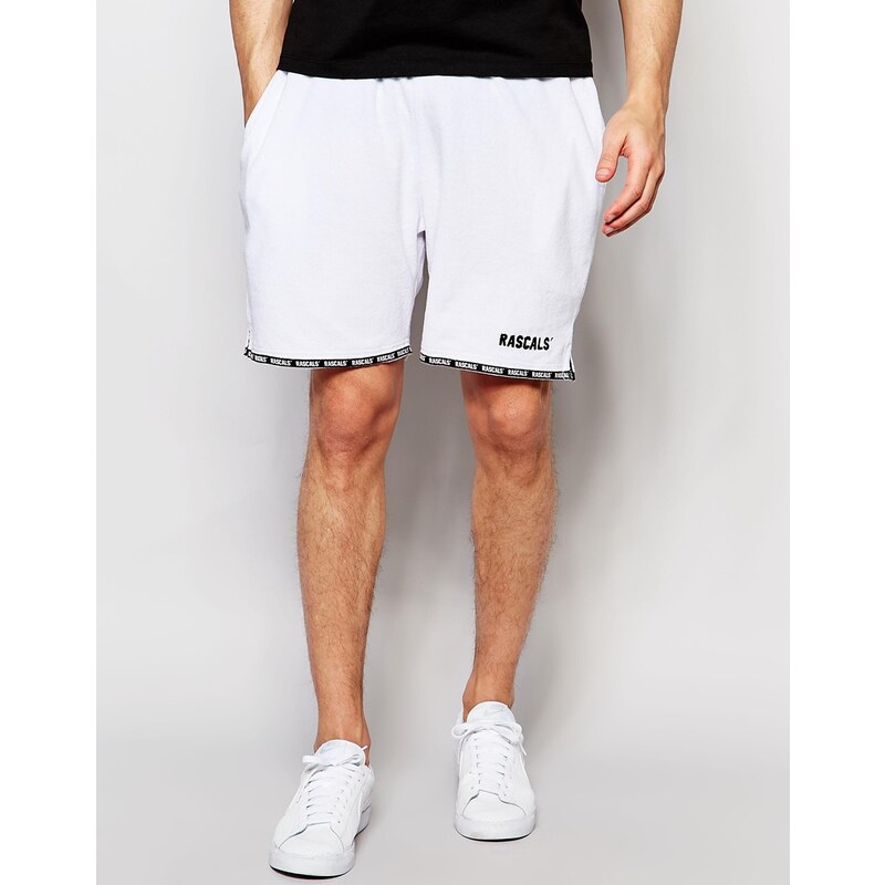 Rascals - Frottee-Shorts mit Logostreifen - Weiß