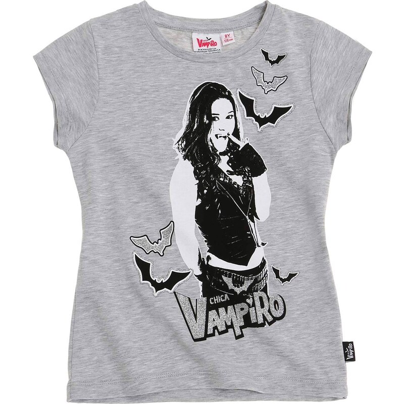 Chica Vampiro T-Shirt grau in Größe 116 für Mädchen aus 60% Polyester 35% Baumwolle 5% Elasthan