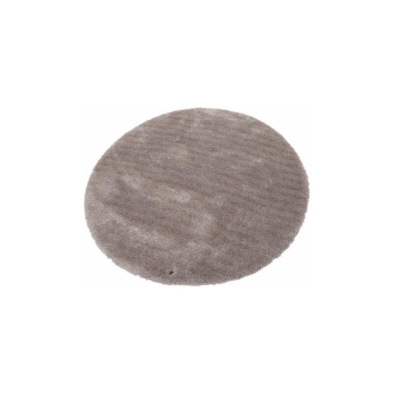 Hochflor-Teppich rund Soft Höhe 30 mm handgearbeitet Tom Tailor grau 9 (Ø 140 cm)