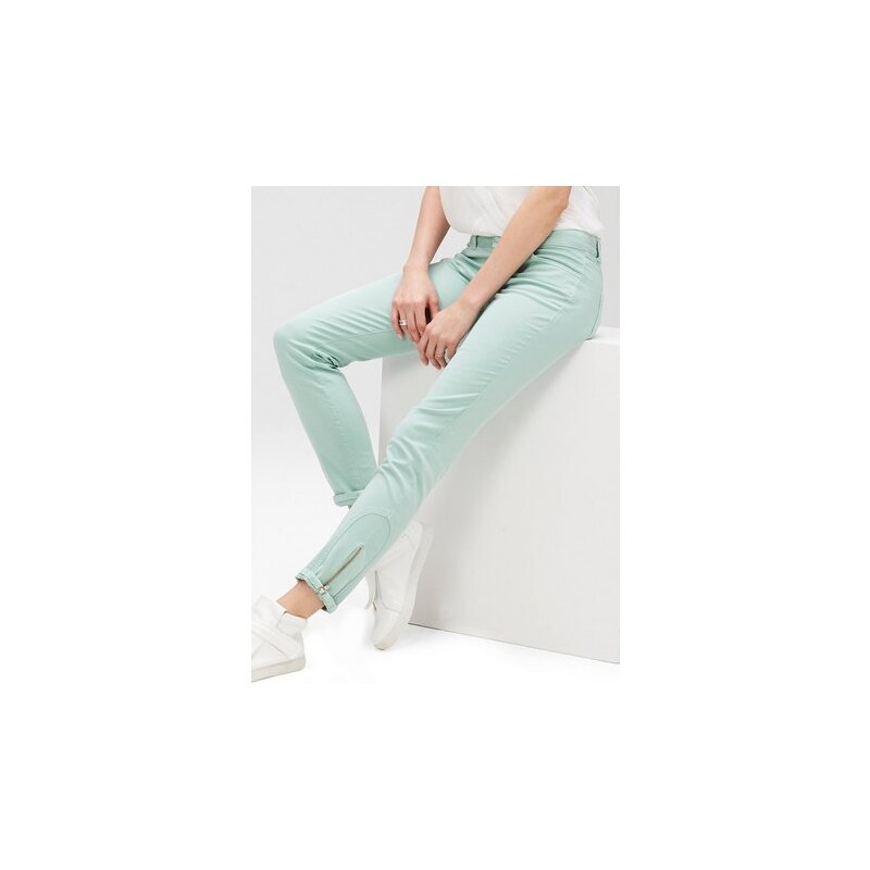 S.OLIVER BLACK LABEL Damen PREMIUM Slim: Jeans mit Bein-Zipper grün L (44),L (46),M (38),M (40),M (42),S (36)