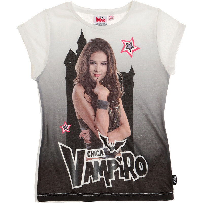 Chica Vampiro T-Shirt weiß in Größe 116 für Mädchen aus 95% Polyester 5% Elasthan
