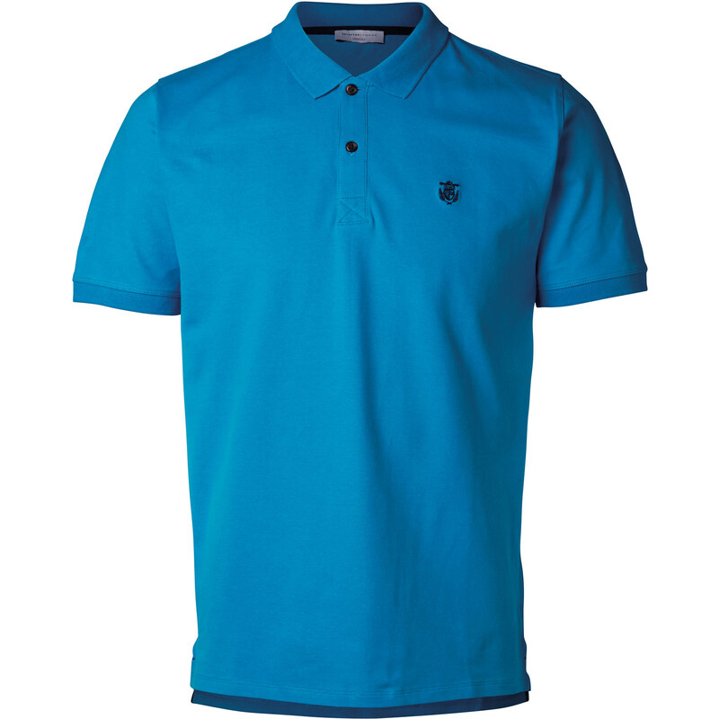 Selected SHDAro Embroidery Polo blue aster