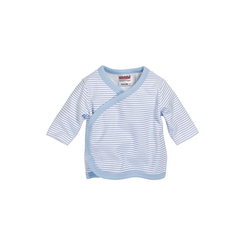 Schnizler Unisex Baby Hemd Wickelshirt, Flügelhemd, Erstlingshemd Langarm Ringel, Oeko Tex Standard 100