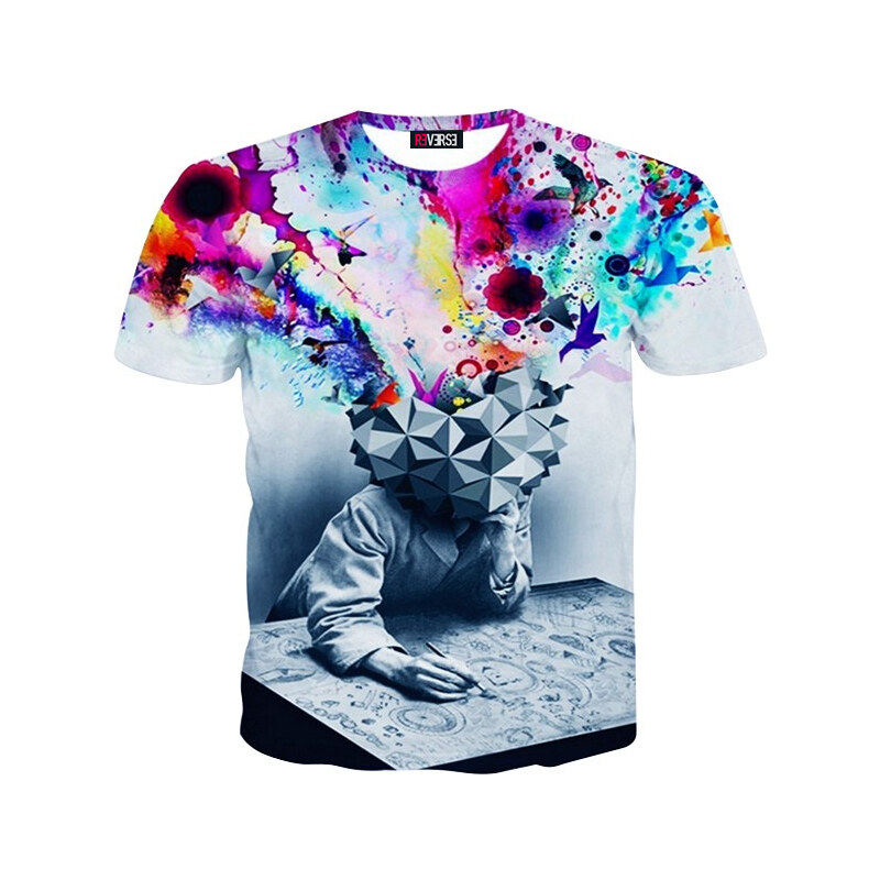 Re-Verse T-Shirt mit 3D-Print Brainstorm - XS