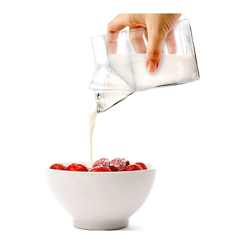Lesara Glas-Milchkännchen im Tetrapack-Design