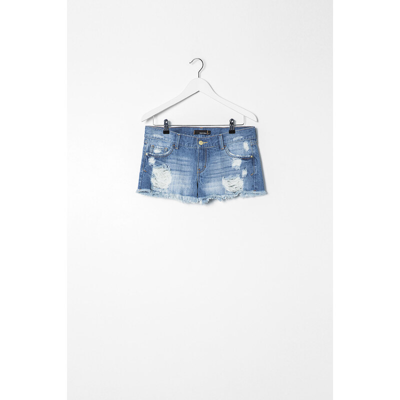Tally Weijl Mittelblaue Jeans-Shorts mit Rissen