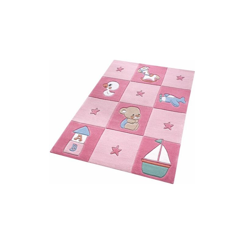 SMART KIDS Kinder-Teppich Smart Kids Newborn handgetuftet rosa 3 (B/L: 110x170 cm),31 (B/L: 130x190 cm),4 (B/L: 150x220 cm)