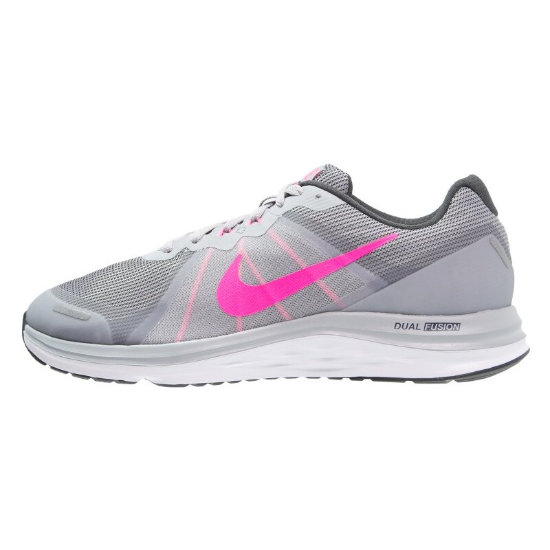 Nike Performance DUAL FUSION X 2 Laufschuh Neutral wolf grey/pink blast/anthracite/white
