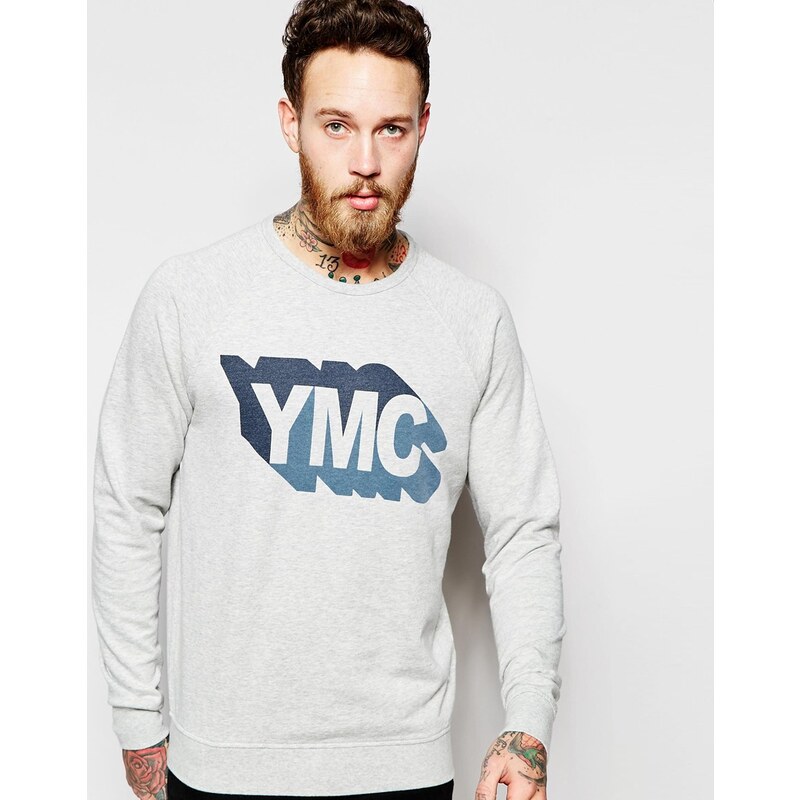 YMC - Graues Sweatshirt mit YMC-Logo - Grau