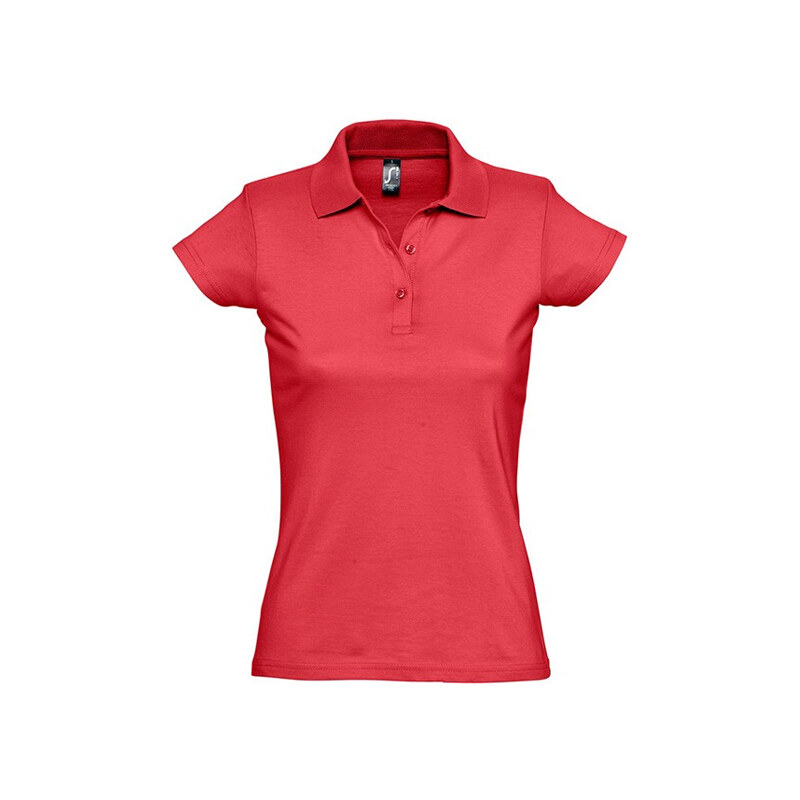 Lesara Polo-Shirt für Damen mit 3 Knöpfen - Rot - S
