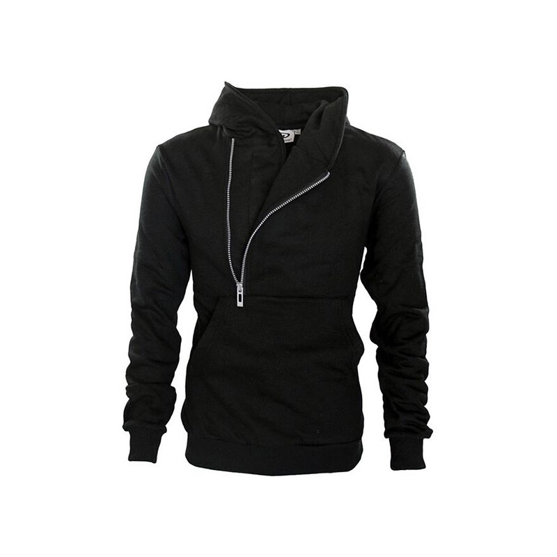 Lesara Sweatshirt mit seitlichem Reißverschluss - Schwarz - S